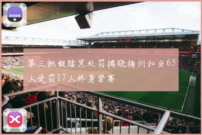 第三批假赌黑处罚揭晓梅州扣分65人受罚17人终身禁赛